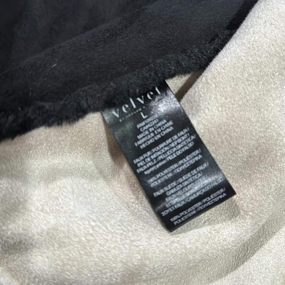Velvet by Graham & Spencer Colorblock Faux Fur Jacket L